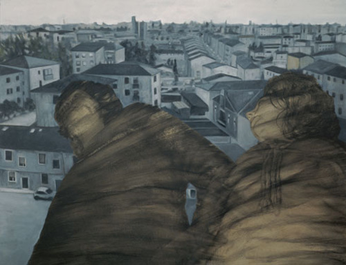 Sedimentazioni  Olio e grafite su tela 100x130 cm Anno 2002