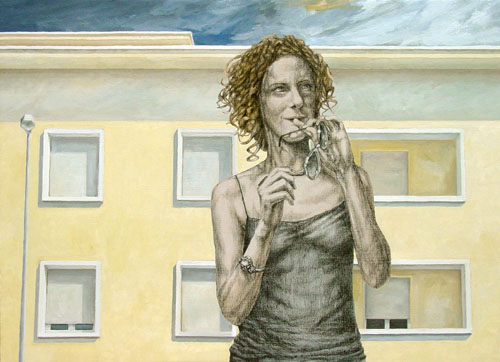 Il mattino ha l'oro ...tecnica mista su tela-cm 130x95-2005