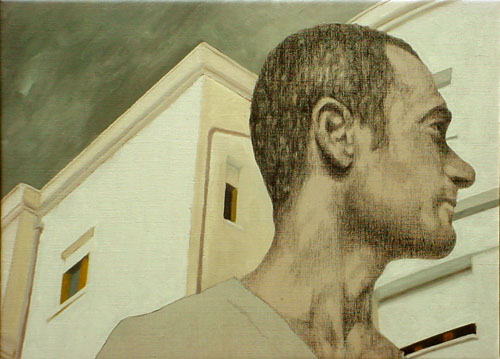 Il solo passaggio-tecnica mista su tela-cm 55x40-2004